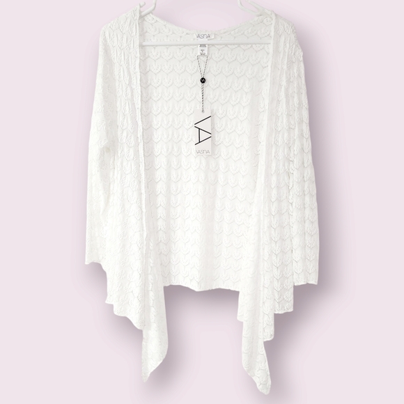 Vasna Lightweight Lace Asymmetrical Cardigan. - Picture 2 of 7